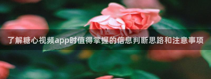 糖心视频在线看:了解糖心视频app时值得掌握的信息判断思路和注意事项
