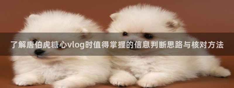 糖心vlog白桃少女:了解唐伯虎糖心vlog时值得掌握的信息判断思路与核对方法